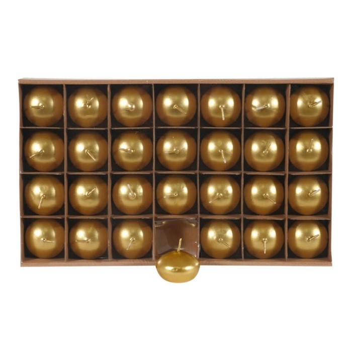 CANDELA GALLEGGIANTE H.37XD.50 MM. ORO METALLIZZATA